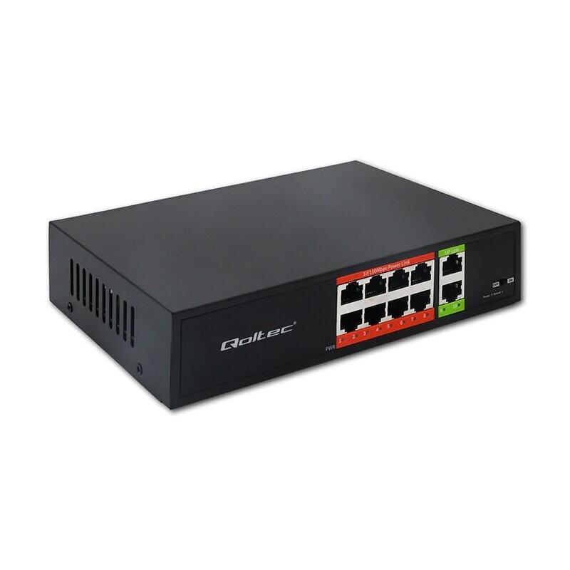 qoltec-52290-fast-ethernet-poe-switch-8x-rj45-poe-2x-rj45-uplink-120w-10-100-mb-s