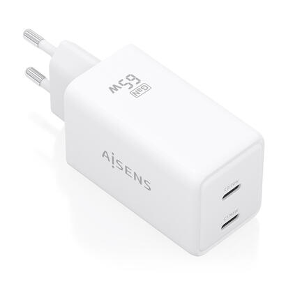 aisens-cargador-gan-65w-2xusb-c-pd30-qc40-blanco