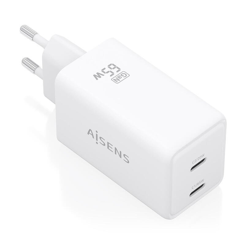 aisens-cargador-gan-65w-2xusb-c-pd30-qc40-blanco