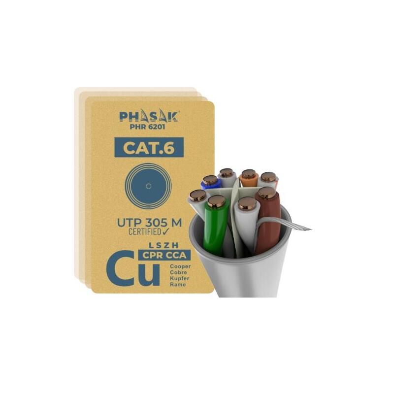 phasak-bobina-cable-utp-cat-6-solido-phasak-cu-cpr-cca-awg24-fluke-lszh-305-m