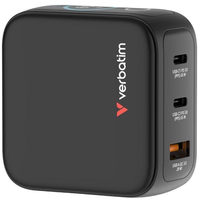 cargador-de-pared-universal-gan-para-viaje-verbatim-mini-gan-charger-con-pantalla-2xusb-tipo-c-1xusb-65w