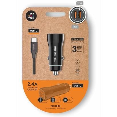 cargador-de-coche-tech-one-tech-tec2803-2xusb-cable-usb-tipo-c-12w