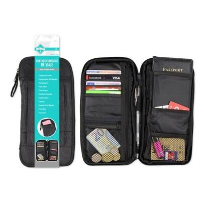 lagart-portadocumentos-de-viaje-compartimentos-para-tarjetas-monedas-pasaporte-billetes-etc-color-negro