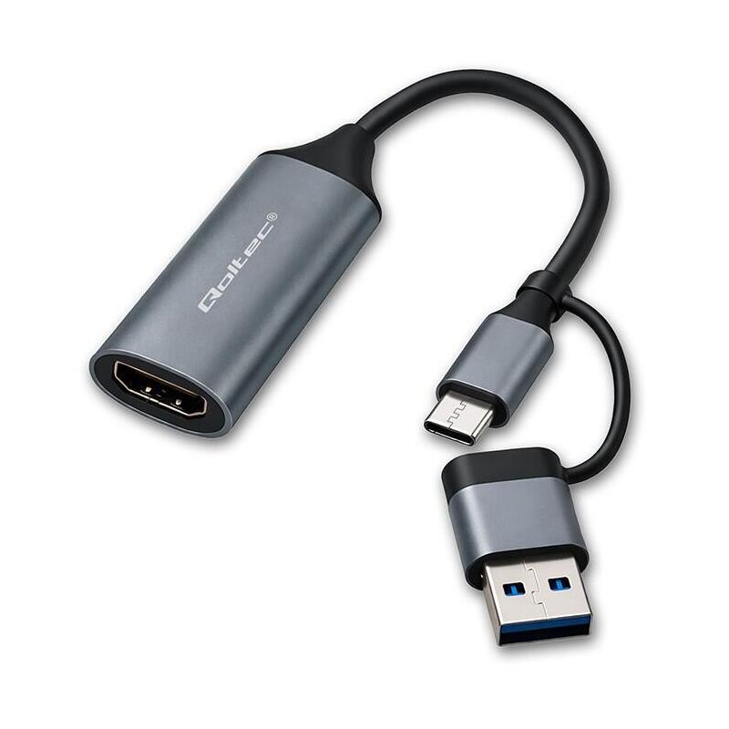qoltec-53789-adapter-usb-c-usb-a-hdmi-4k-30hz-aluminium