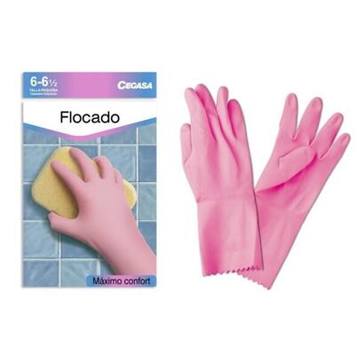 cegasa-guantes-de-latex-talla-p-6-6-12-flocados-uso-general-domestico-limpieza-rosa