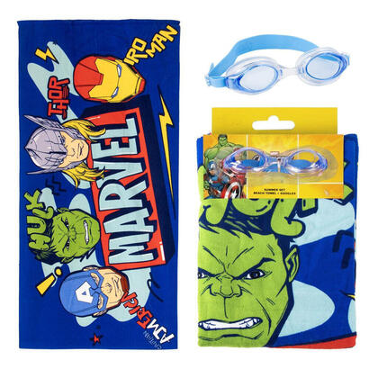 set-toalla-gafas-natacion-vengadores-avengers-marvel