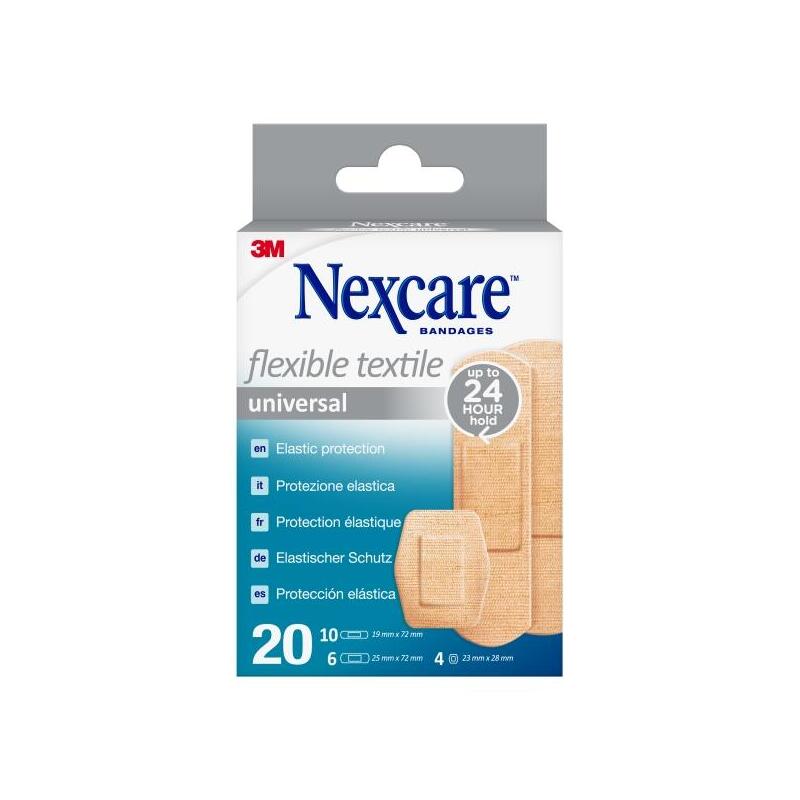 nexcare-universal-flexible-textile-pack-de-20-apositos-surtidos-transpirable-elastico-piel