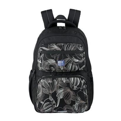 oxford-dream-tech-floral-print-mochila-escolar-25l-2-compartimentos-y-10-bolsillos-espalda-ergonomica-transpirable