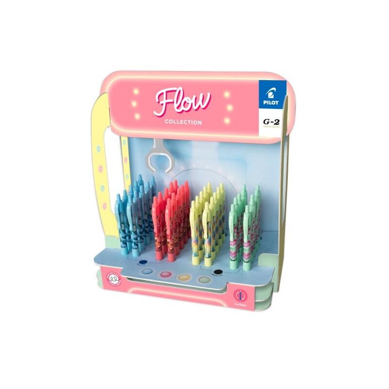 pilot-g-2-flow-expositor-con-48-boligrafos-tinta-de-gel-retractiles-punta-07mm-trazo-032mm-recargable-grip