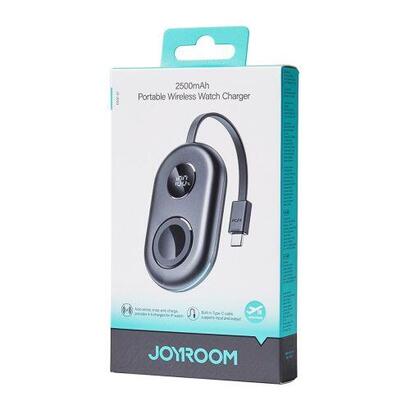 joyroom-power-bank-magnetic-wireless-charging-magsafe-for-apple-watch-pd-3w-2500-mah-with-built-in-type-c-cable-black-jr-w09