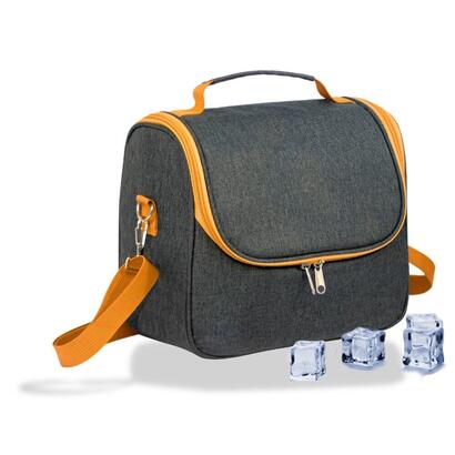 pack-de-2-unidades-nevera-tipo-bolsa-9-l-diseno-tejana-gris-con-ribete-y-asa-naranja-26-x-15-x-25-cm