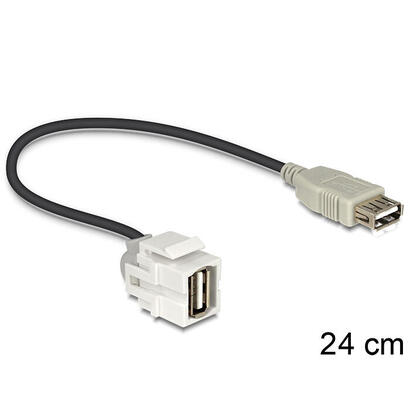 delock-keystone-modul-usb-20-a-buchse-250-usb-20-a-buchse-mit-cable-weiss