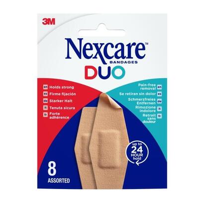 nexcare-duo-pack-de-8-apositos-surtidos-retirada-sin-dolor-resistente-al-agua-transpirable-piel