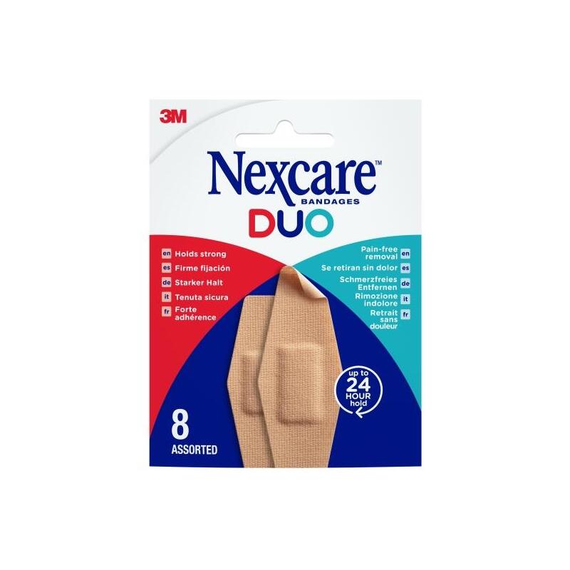 nexcare-duo-pack-de-8-apositos-surtidos-retirada-sin-dolor-resistente-al-agua-transpirable-piel
