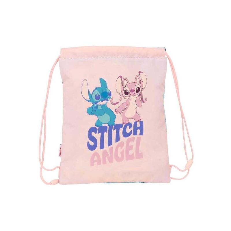 safta-stitch-ohana-saco-plano-bolsillo-con-cremallera-cierre-con-cordones-3l-260x10x340mm-rosa-pastel