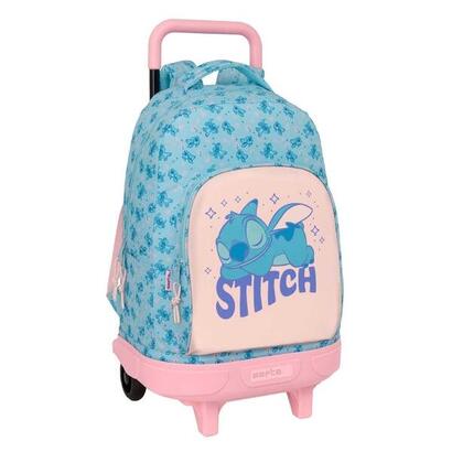 safta-stitch-ohana-mochila-con-carro-extraible-bolsillo-frontal-portabotellas-tirador-doble-hombreras