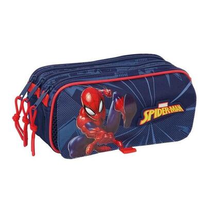 safta-spider-man-portatodo-3-compartimentos-con-cremalleras-bolsillo-frontal-cinta-adaptable-172l-