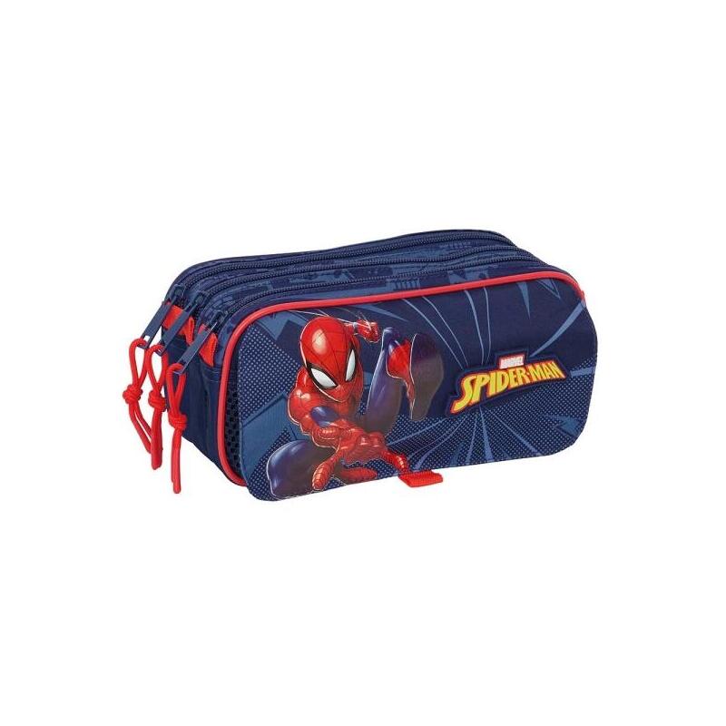 safta-spider-man-portatodo-3-compartimentos-con-cremalleras-bolsillo-frontal-cinta-adaptable-172l-