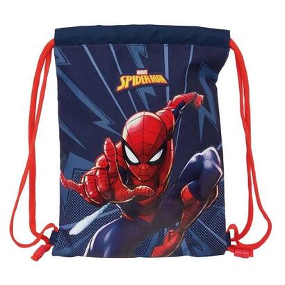 safta-spider-man-saco-plano-bolsillo-con-cremallera-cierre-con-cordones-3l-ligero-y-compacto-260x10x340mm-