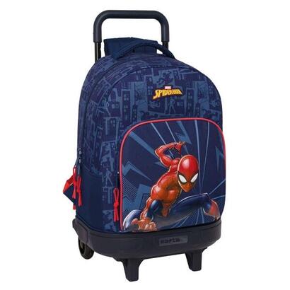 safta-spider-man-mochila-con-carro-extraible-bolsillo-frontal-portabotellas-tirador-doble-hombreras