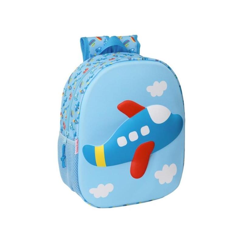 safta-avion-mochila-3d-portabotellas-hombreras-acolchadas-asa-superior-azul-claro