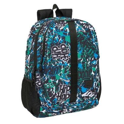 safta-graffiti-go-mochila-adaptable-a-carro-portabotellas-dos-compartimentos-grandes-tirador-doble-hombreras