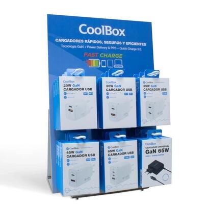 coolbox-pack-12-cargadores-gan2-expositor