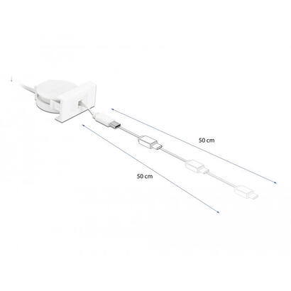delock-easy-45-modul-usb-20-ausrollcable-usb-typ-a-zu-usb-type-c-weiss