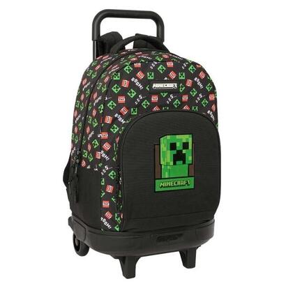 safta-minecraft-mochila-con-carro-extraible-bolsillo-frontal-portabotellas-tirador-doble-hombreras-acolchadas