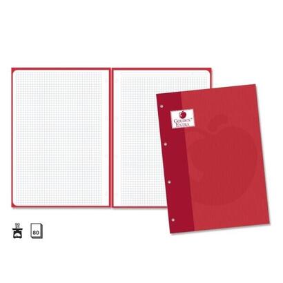 pack-de-5-unidades-golden-extra-recambio-de-80-hojas-90gr-cuadricula-4x4-formato-a4-4-taladros-y-banda-de-color-rojo