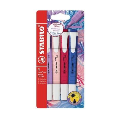 stabilo-swing-cool-naturecolors-wildflower-pack-con-4-marcadores-cuerpo-plano-punta-biselada-trazo-entre-1-y-4mm