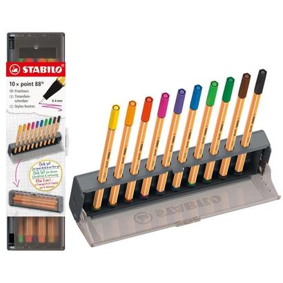 stabilo-point-88-set-de-mesa-con-10-rotuladores-de-punta-de-fibra-trazo-de-04mm-aprox-tinta-con-base-de-agua-