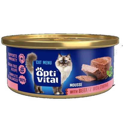 optivital-mini-lata-mousse-para-gatos-adultos-con-carne-de-res-85g