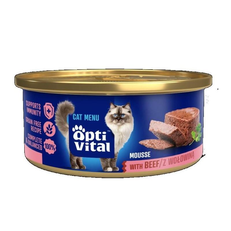 optivital-mini-lata-mousse-para-gatos-adultos-con-carne-de-res-85g
