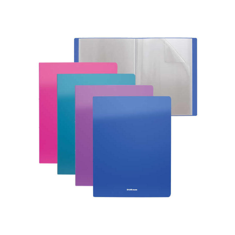 pack-de-4-unidades-erichkrause-carpetas-con-fundas-matt-vivid-20-fundas-a4-colores-surtidos