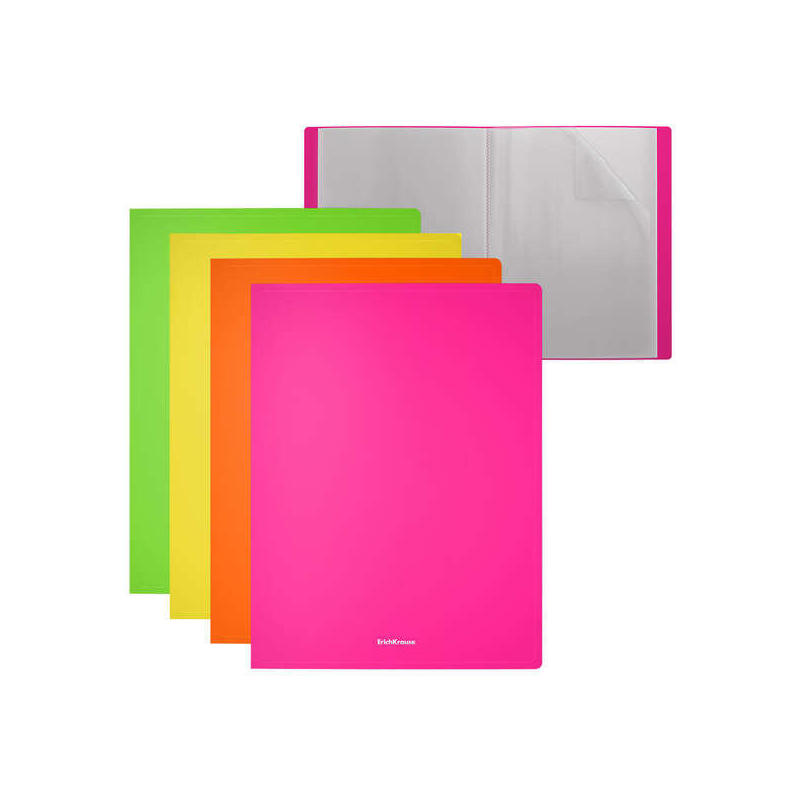 pack-de-4-unidades-erichkrause-carpetas-con-fundas-matt-neon-40-fundas-tamaao-a4-surtido-colores-4-pcs-en