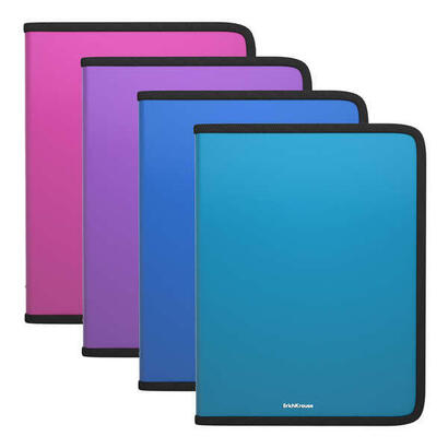 pack-de-4-unidades-erichkrause-carpetas-con-cremallera-matt-vivid-a4-colores-surtidos
