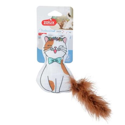 juguete-para-gatos-zolux-con-plumas-y-hierba-gatera-corbata-de-lazo-chatouille-13-cm
