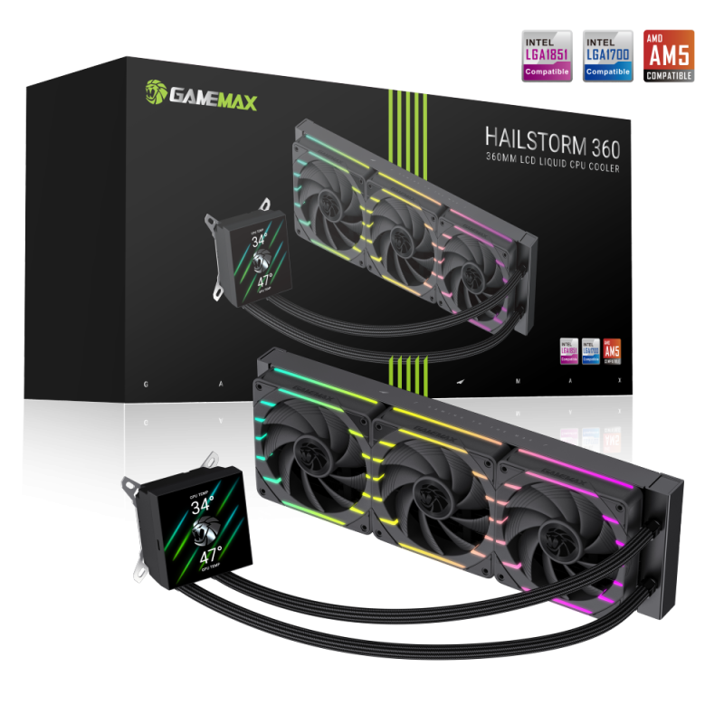 gamemax-cpu-liquid-cooler-hailstorm-360-lcd-black