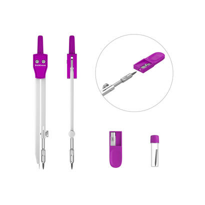 erichkrause-compases-metalicos-conjunto-de-instrumentos-school-135mm-radio-maximo-21-cm-incluye-afilador-y-mina-de