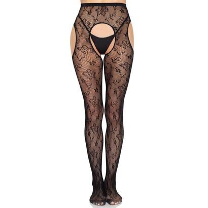 leg-avenue-1967-medias-de-liguero-con-red-de-flores-negro-talla-unica
