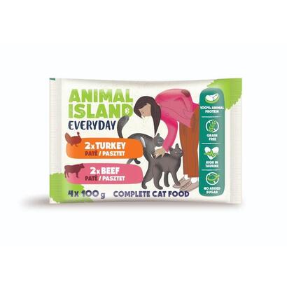 bolsas-de-carne-de-respavo-de-animal-island-para-gatos-4-x-100-g