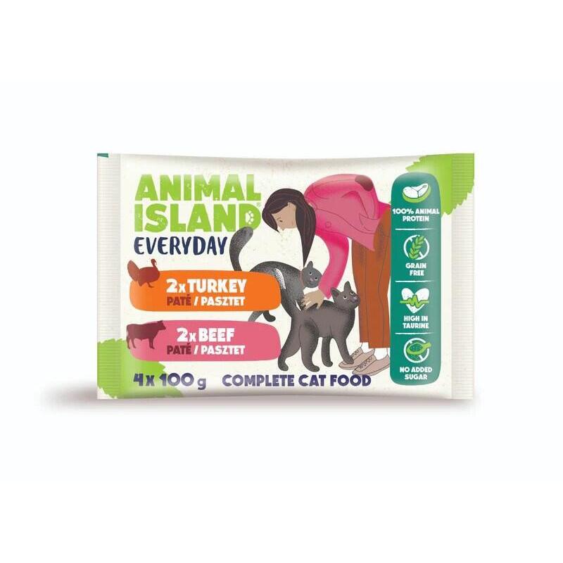 bolsas-de-carne-de-respavo-de-animal-island-para-gatos-4-x-100-g