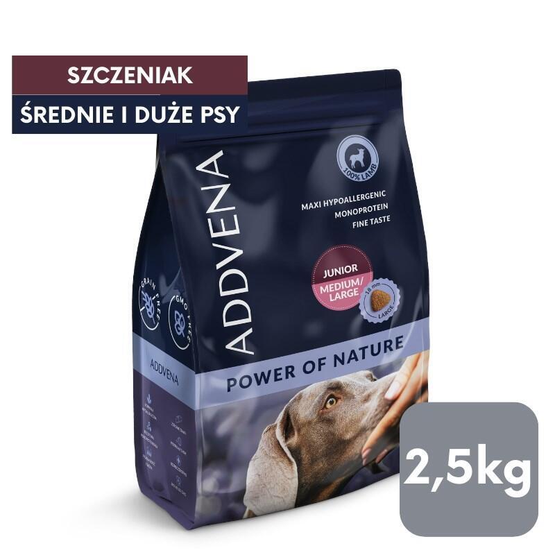 addvena-power-of-nature-juniormedianogrande-cordero-para-cachorros-25-kg
