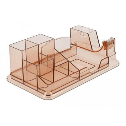 delock-schreibtisch-organizer-transparentee-marron