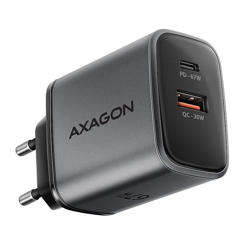 mobile-charger-wall-usb-67wgan-2port-acu-pq67-axagon