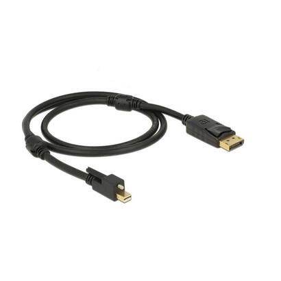 delock-cable-mini-displayport-12-stecker-mit-schraube-displayport-stecker-4k-60-hz-1-m