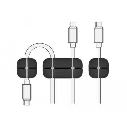 delock-cablehalter-kombi-set-3-stuck-schwarz