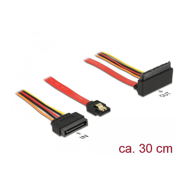 cable-delock-sata-6-gb-s-7-pin-buchse-sata-15-pin-strom-stecker-sata-22-pin-buchse-oben-gewinkelt-metall-30-cm