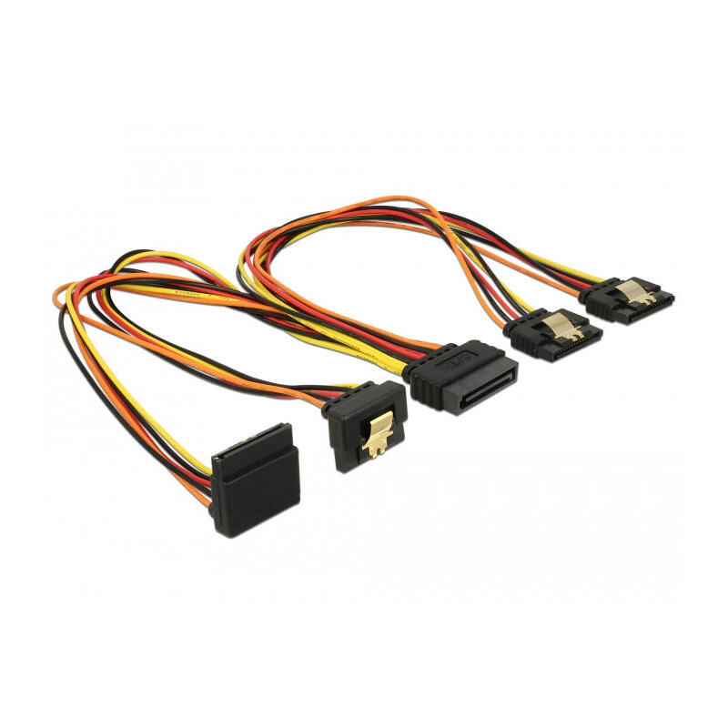 delock-cable-sata-15-pin-strom-stecker-mit-einrastfunktion-sata-15-pin-strom-buchse-2-x-gerade-1-x-unten-1-x-oben-30-cm